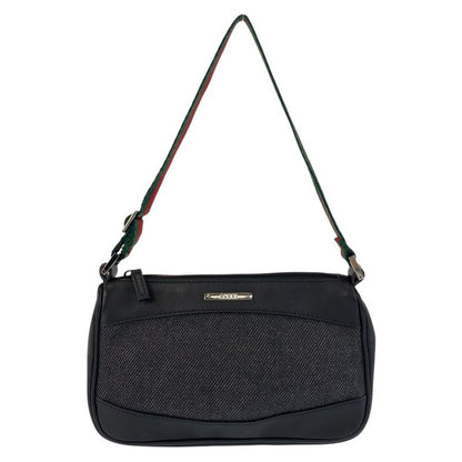 Gucci Sherry Line Black Silver Hardware Canvas 92821 Handbag Accessory Pouch