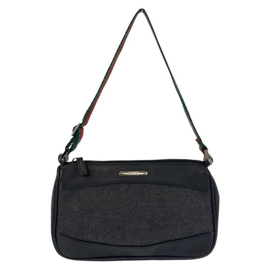 Gucci Sherry Line Black Silver Hardware Canvas 92821 Handbag Accessory Pouch