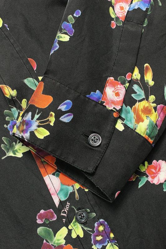 Dior 19SS 923c561w6009 BEE Embroidered All Over Silk Long Sleeve Shirt Men's 41