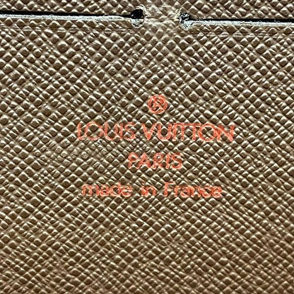 Louis Vuitton Damier Ebène N60003 Round Zipper Long Wallet Unisex