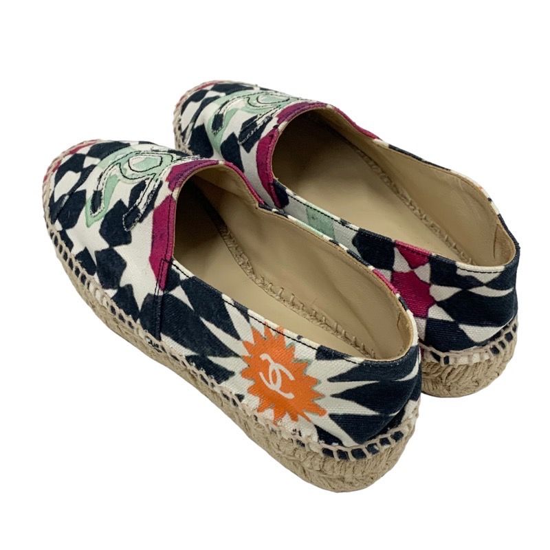 Chanel Flat Shoes Canvas Multicolor Here Mark Espadrilles