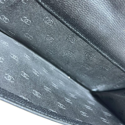 Chanel Long Wallet Coco Button A20905 Black Gold Hardware Leather