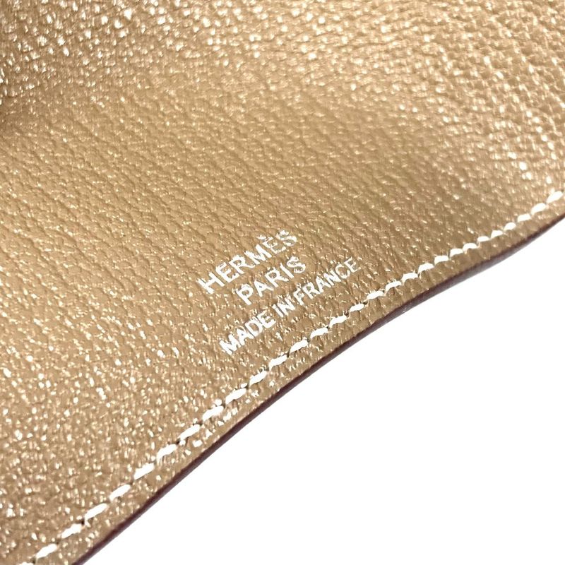 Hermes Key Case Bearn 4P 4-strand Chevre Etoupes Grayish