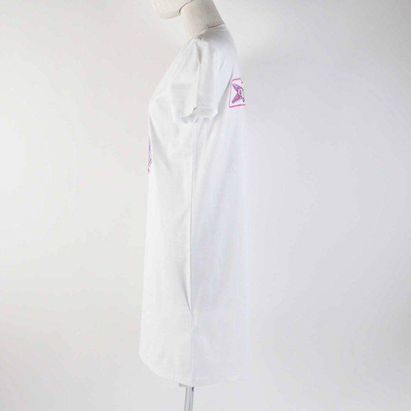 Hermes 23SS 3e4507dh 100% Cotton Short Sleeve T-shirt Dress White Multi 34