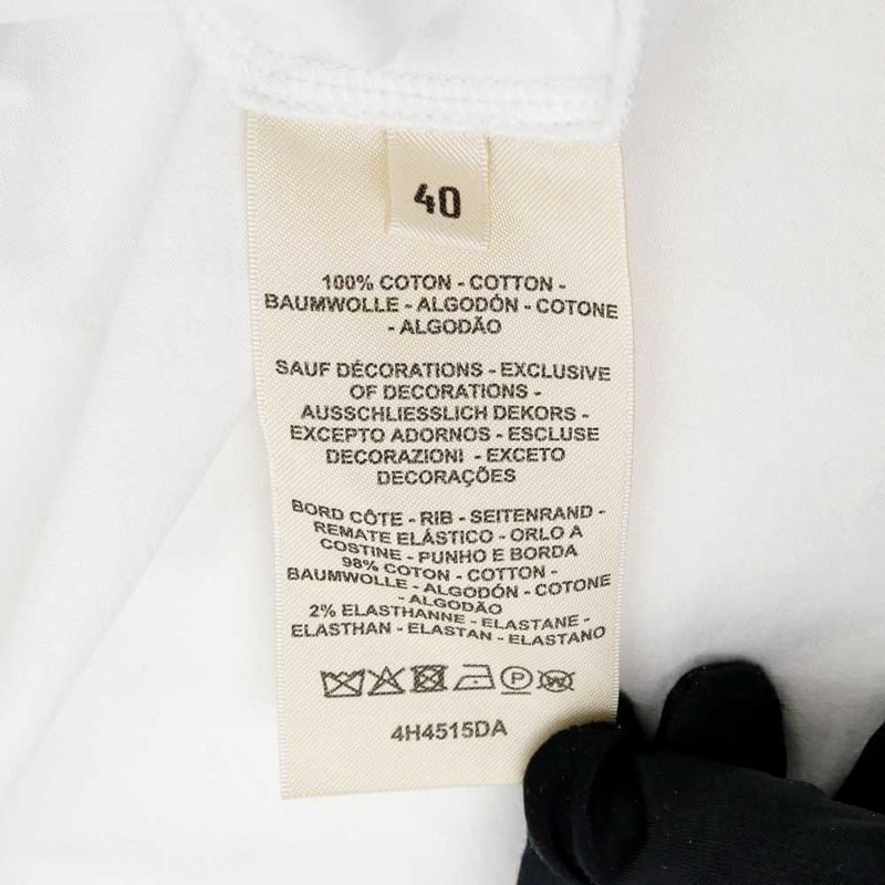 Hermes Short Sleeve Shirt Dress Embroidery White Size 40 Cotton Women's