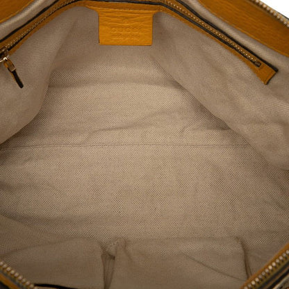 Gucci GG Canvas Bamboo Handbag Shoulder Bag 2WAY 282300 Beige Yellow Canvas