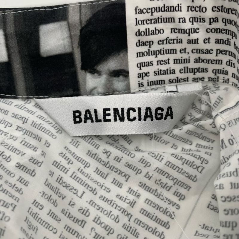 Balenciaga Shirt Long Sleeves Top Newspaper Pattern Men's