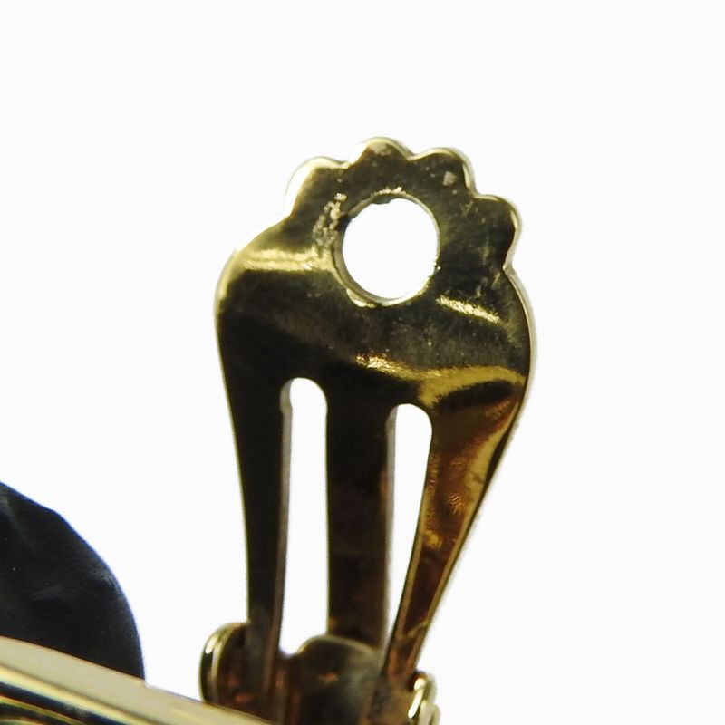 Hermes Earring Emile Metal Cloisonne Multicolor Gold Navy Blue Lion Accessory