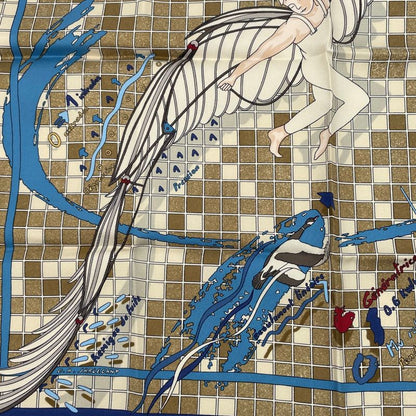 Hermes Dajarlecant Flying Technique Handkerchief Scarf 100% Silk Scarf Multicolo