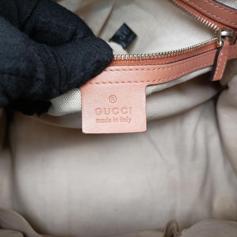 Guccisherry Line Beige And Red And Orange Canvas And Leather 247205 Unknown