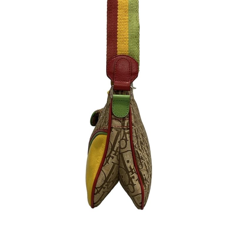 Dior/christian Dior Shoulder Bag Rasta Beige X Yellow X Multi Leather