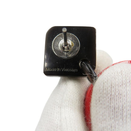 Hermes Ava Buffalo Horn Lacquer Red Black Earrings 0716 Hermes