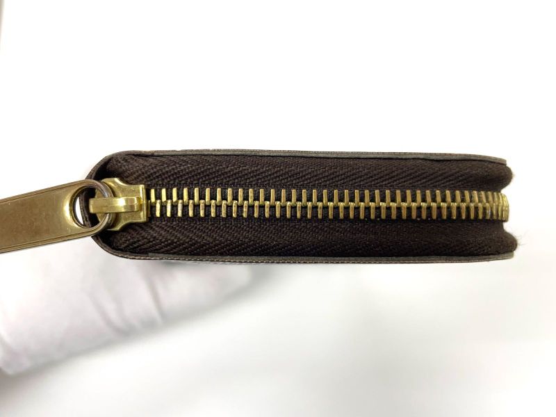 Louis Vuitton Damier Zippy Wallet Round Zip Wallet Long Wallet N60015 Ebène