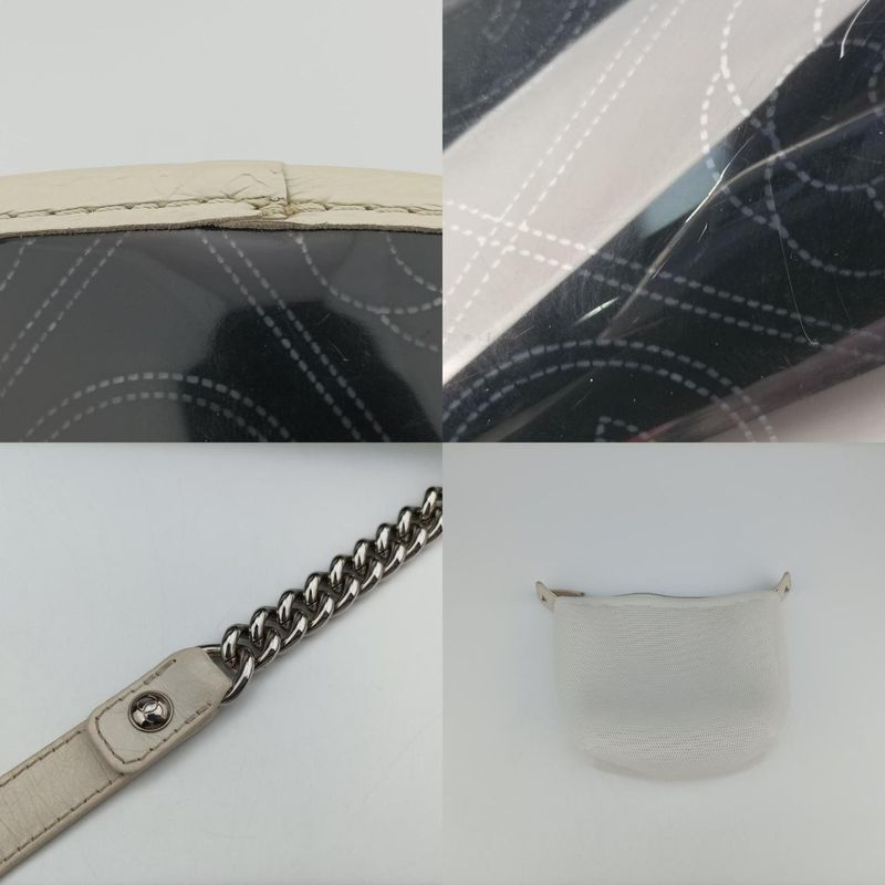 Chanel Coco Mark Camellia Vinyl Basket Black And White PVC Coated Canvas A57637