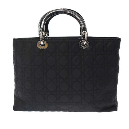 Christian Dior Vintage Quilted Cannage Tote Bag Black