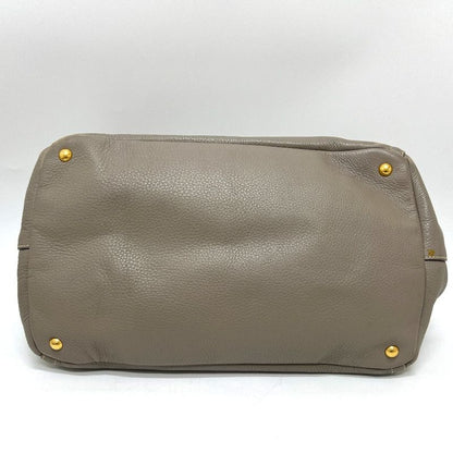 Prada Tote Bag Logo Canapa Bn1872 Leather Gray
