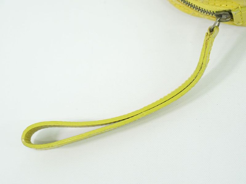 Authentic Chanel Coco Mark New Travel Line Pouch Small Pouch Nylon Yellow New