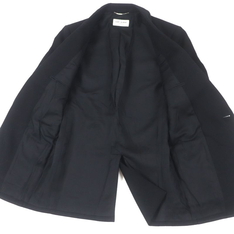  Saint Laurent Paris 2021 687349 100% Silk Lining Single Jacket Tailored