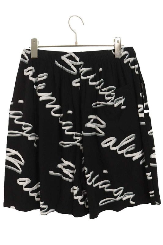 Balenciaga 672410 Tml13 Rayon Half Pants With Logo All Over Men's 48