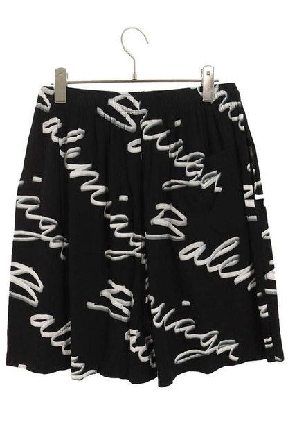 Balenciaga 672410 Tml13 Rayon Half Pants With Logo All Over Men's 48