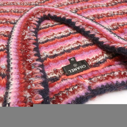 Chanel Border Knit P72980 K10502 Alpaca Silk V-neck Pink #36 Sweater Chanel