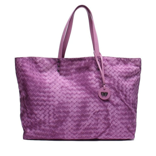 Bottega Veneta Intrecciolusion Nylon Medium Tote Bag Shoulder Purple