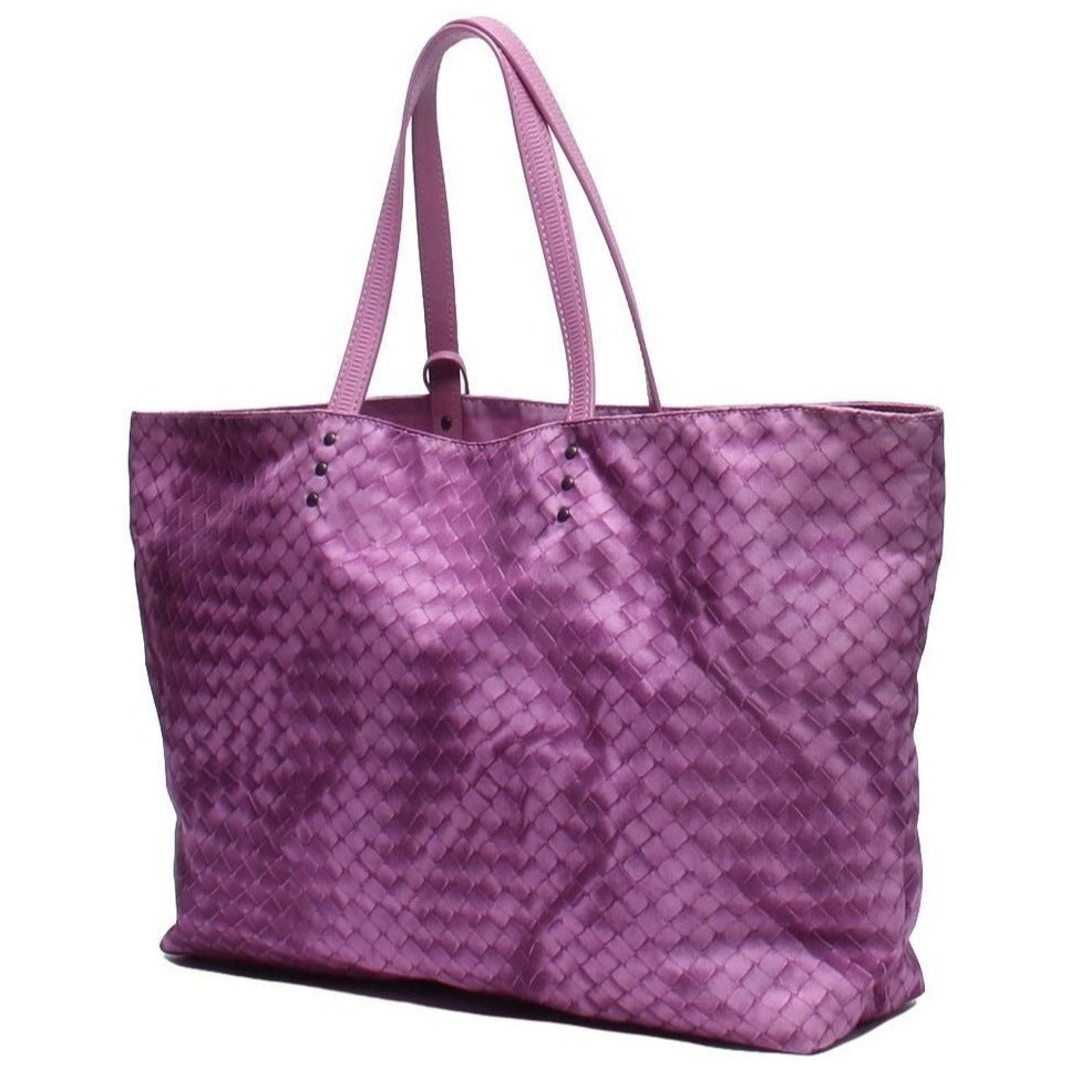 Bottega Veneta Intrecciolusion Nylon Medium Tote Bag Shoulder Purple