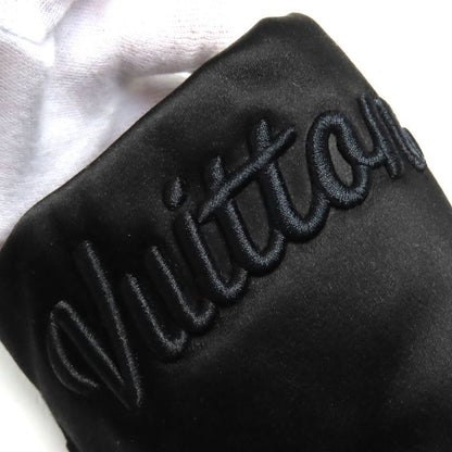 Louis Vuitton LV Sweet Line Logo Embroidery Satin Slippers Room Shoes Black