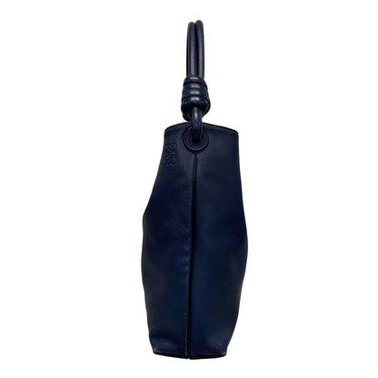 Loewe Shoulder Bag Flamenco Hobo Navy Leather