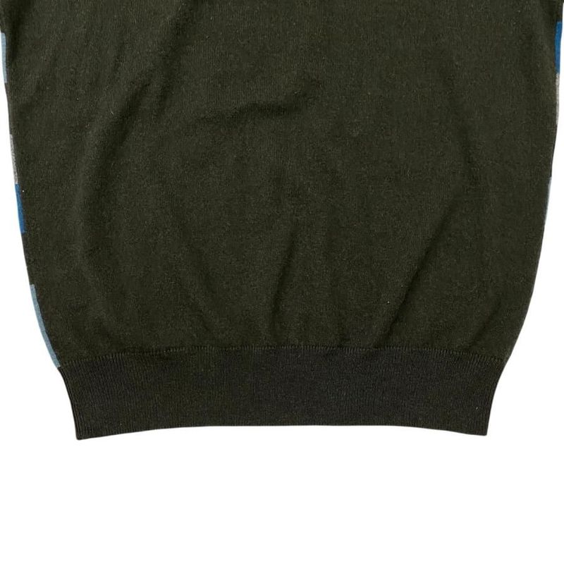 Hermes Short Sleeve Sweater Intarsia Mayon Puzzle Knit Size S Cashmere Gray