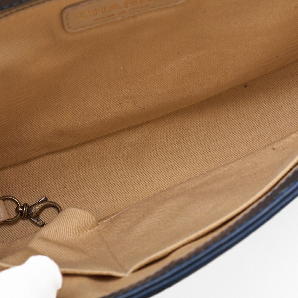 Chanel Boy Chanel Matelasse Chain Shoulder Vintage Calf Large Size Gold