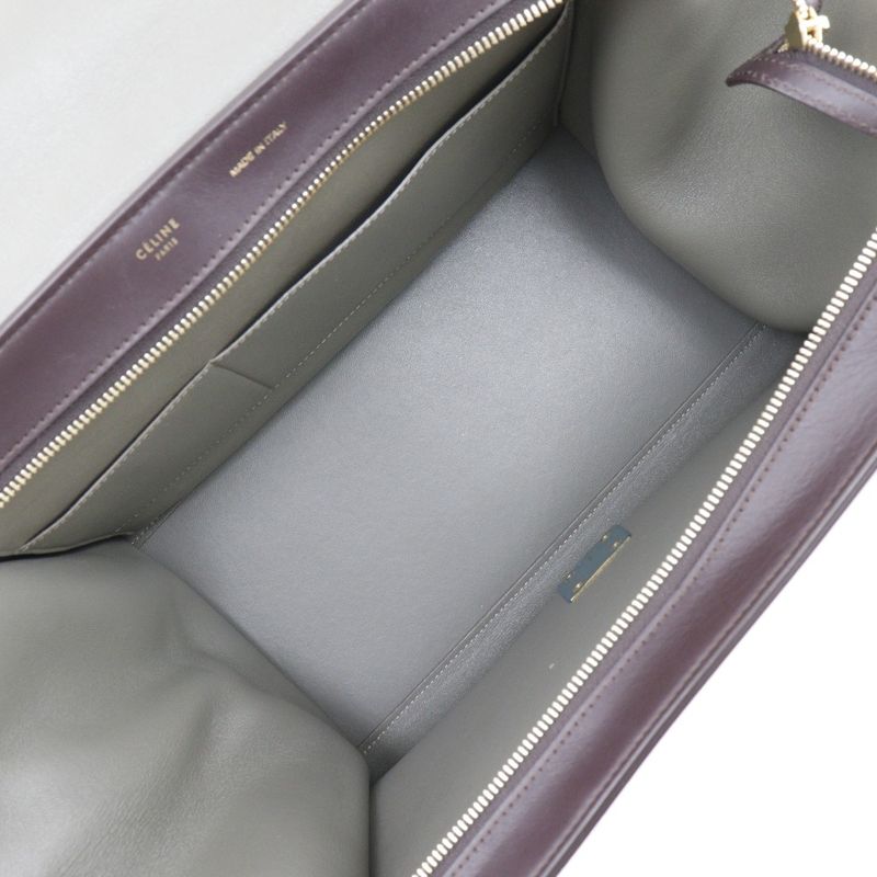 Celine Trapeze 2-way Shoulder Calf And Suede Brown/gray Women's Handbag