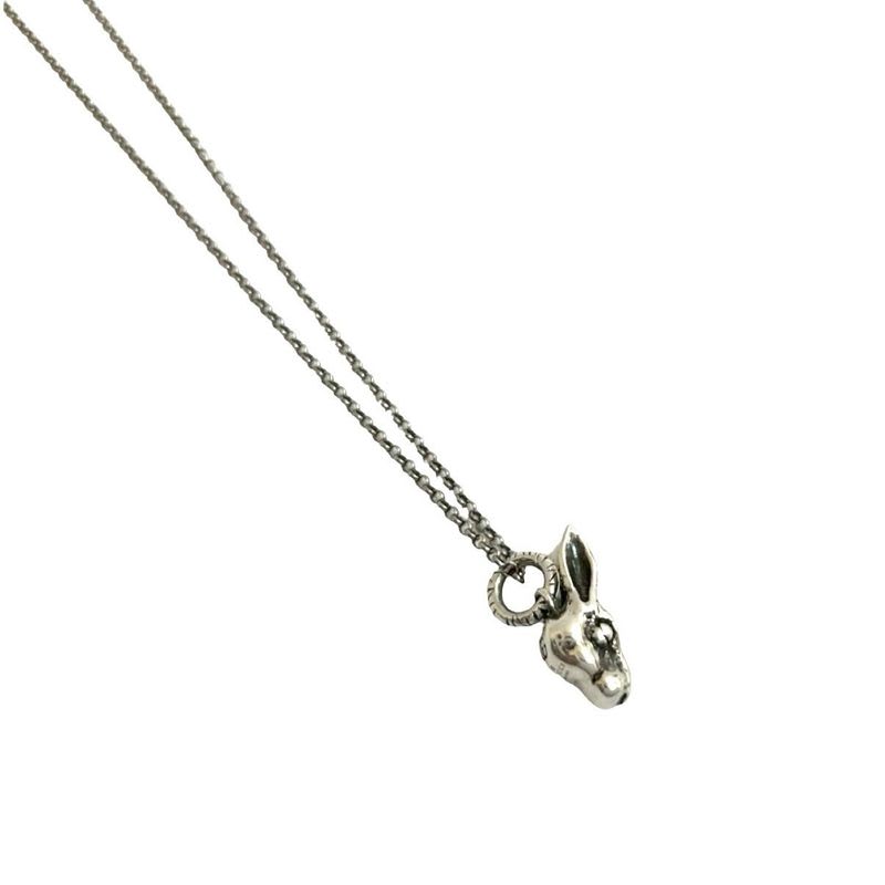 Gucci Anger Forest Rabbit Head Necklace Silver 925 Pendant