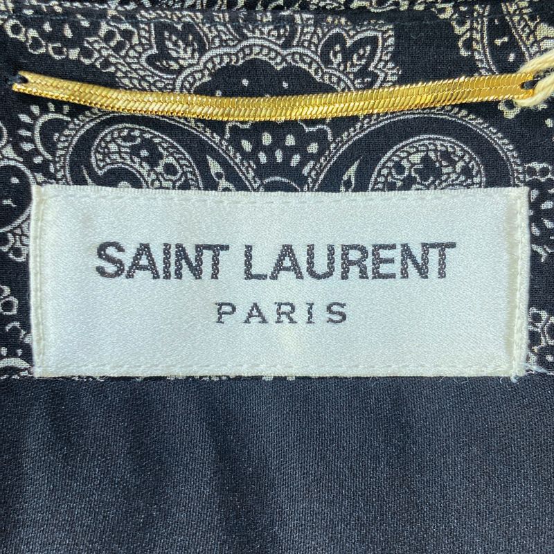 Saint Laurent Paris 19ss Paisley Blouse Open Neck Paisley Sheer Tunic 549903