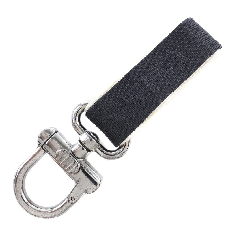 Chanel Coco Mark Sport Line Nylon Canvas And Metal Black/white Unisex Key Holder