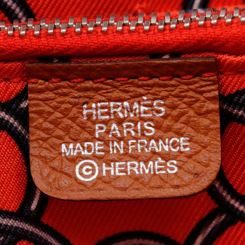 Hermes Azap Silk-in Vaux-epson Brown □Q Ladies Long Wallet