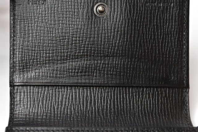 Fendi Card Case Coin Case Fendi Coated Canvas FF Zucca Black
