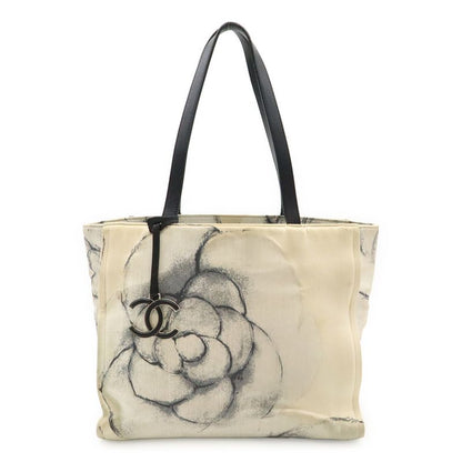 Chanel Coco Mark Camellia Tote Bag Shoulder Bag Shoulder Canvas Leather Off