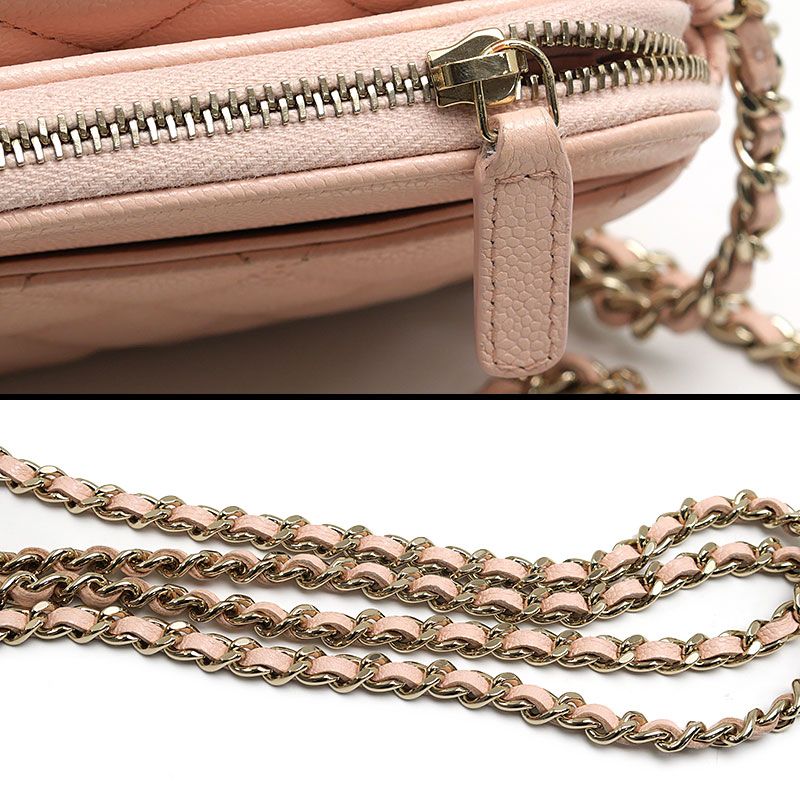 Chanel Chain Shoulder Ap2096 Chain Wallet In Caviar Skin