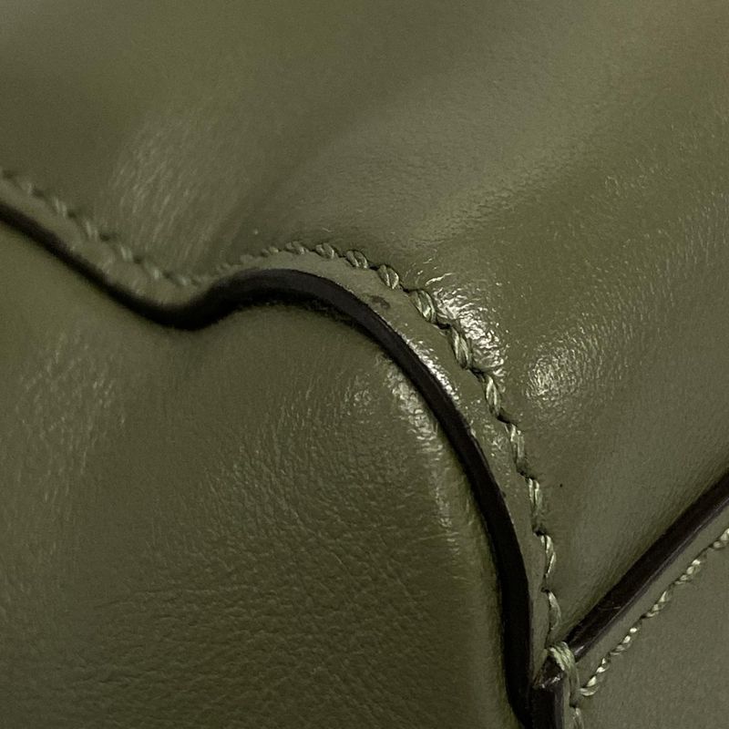 Fendi Handbag Mini Peekaboo Pocket 8bn311 Khaki Leather