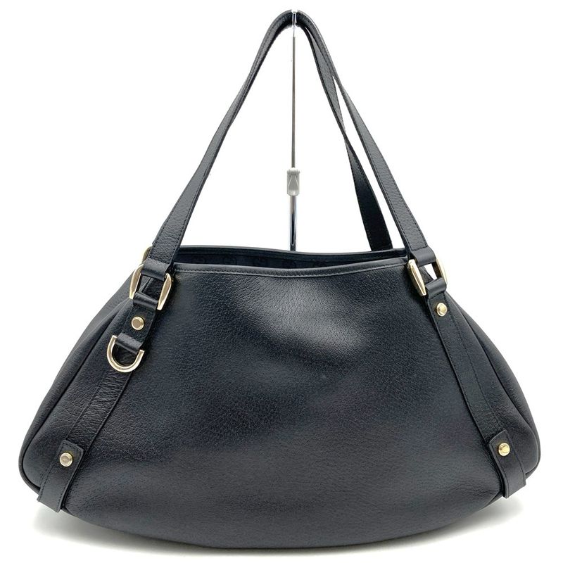 Gucci 130736 Shoulder Bag Tote Bag Leather None Land Black Ladies Men Fashion