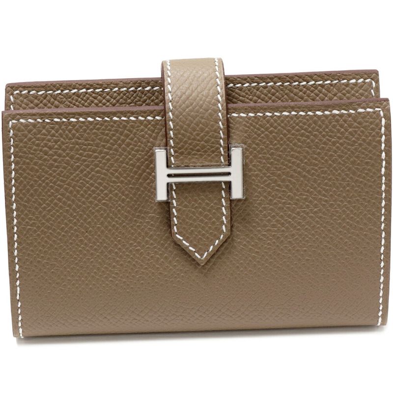 Hermes Compact Wallet With Coin Purse Coin Case Bearn With Card Case Mini Epson
