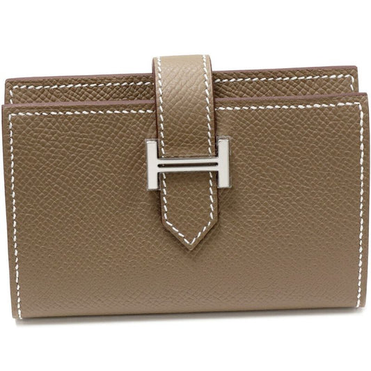 Hermes Compact Wallet With Coin Purse Coin Case Bearn With Card Case Mini Epson