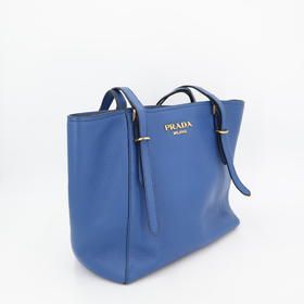 Prada Tote Bag Leather Blue