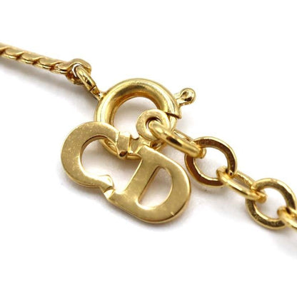 Christian DIOR Necklace CD Logo Gold Color Approx 4.3g Accessories M1995