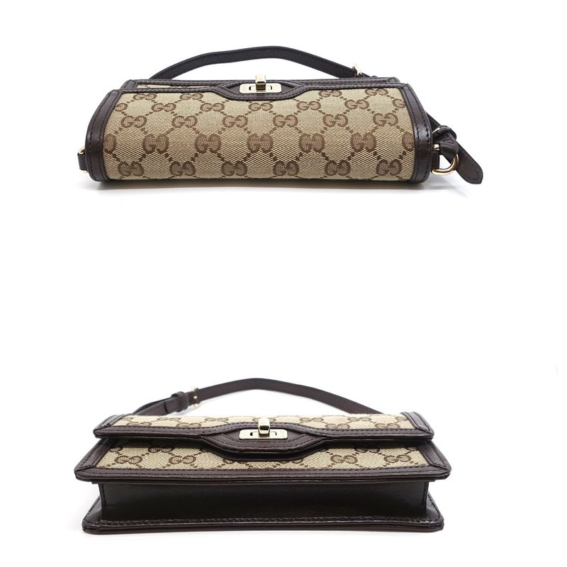 Gucci Le Che Mini Shoulder Bag 790038 GG Canvas Beige Brown Gold