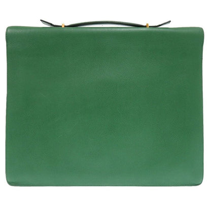 Hermes Kelly Cross Courchevel Vert Gold Hardware 00X Engraved Briefcase Bag