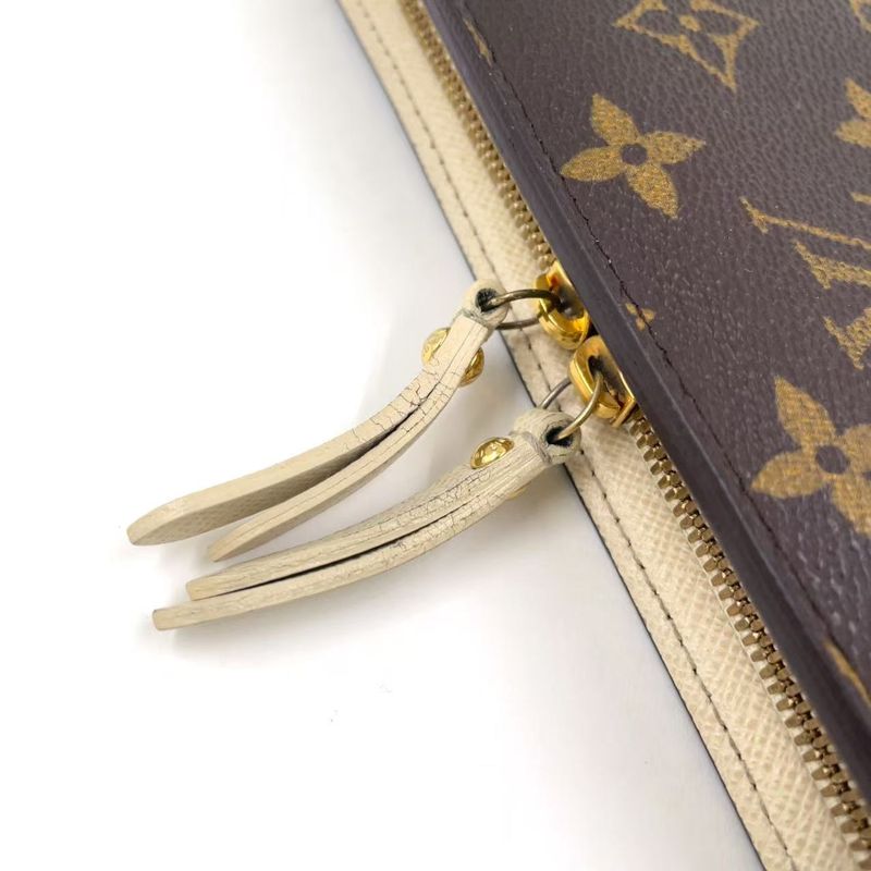 Louis Vuitton Portefeuille Antholite Monogram PVC Brown Folded Long Wallet Gold