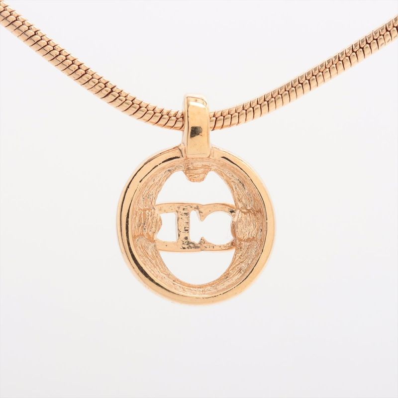 Christian DIOR CD Logo Necklace GP Gold