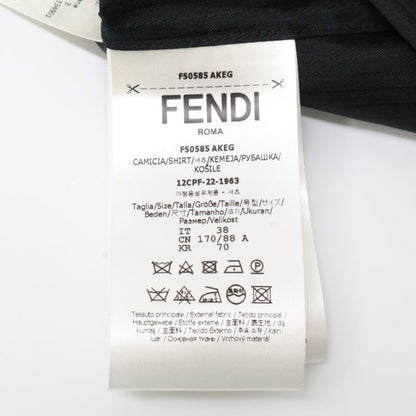 Fendi 22 Fs0585 AKEG Black Zucca Stripe Shirt 38